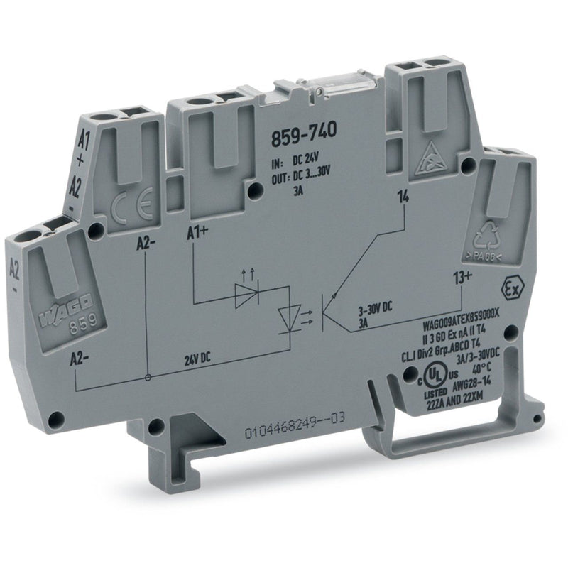 WAGO - Optokoppler Optokoppler-Klemme 859-740 24/3-30VDC 3A − 10 Stück