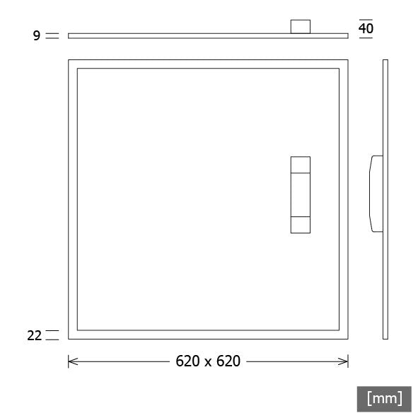 LTS Licht&Leuchten - Decken-/Wandleuchte LED-Panel M625 FYR104.0625.830DALIw 830 DALI