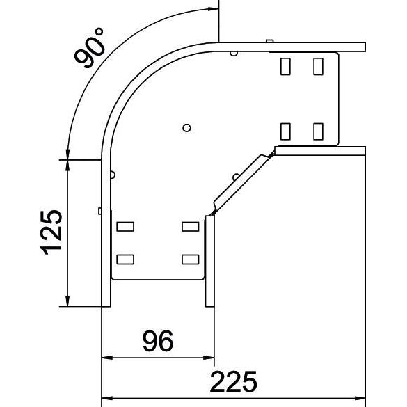 OBO Bettermann - Bogen für Kabelrinne Bogen 90 Grad RB 90 810 FT 85x100 tauchfeuerv