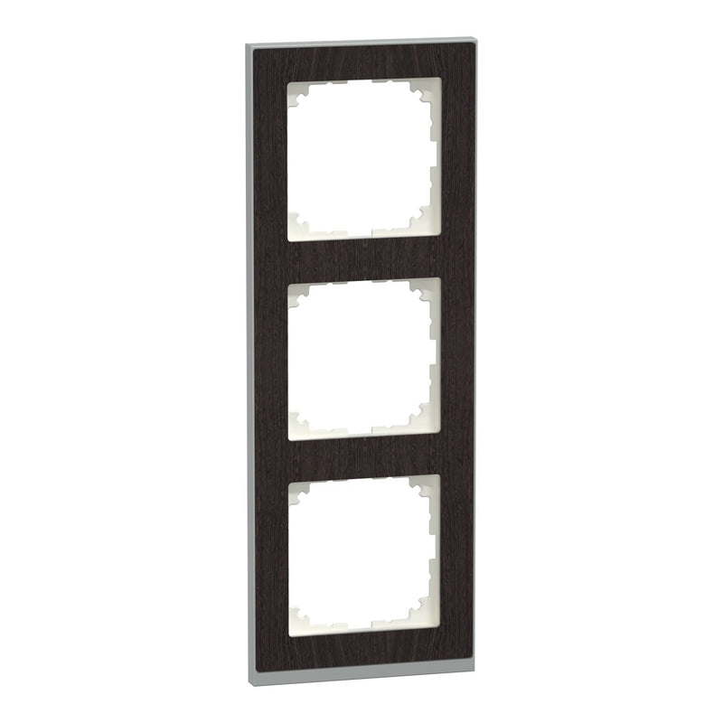 Merten - Abdeckrahmen Decor-Rahmen 3-fach MEG4030-3671 Wenge/aluminium