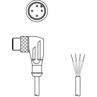 Leuze - Konfektioniertes Sensor-Aktor-Kabel Anschlussleitung KS U-M12-4W-V1-020