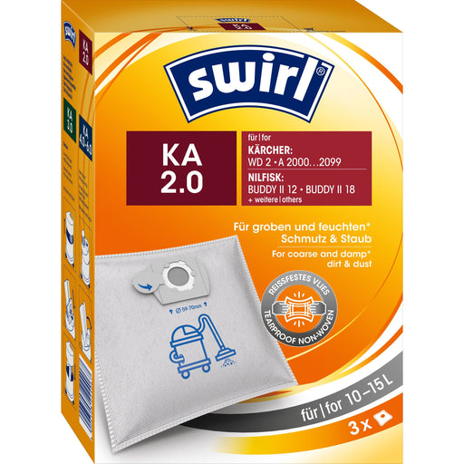 Swirl - Zubehör/Ersatzteile für Bodenpflege Staubbeutel Nass/Trocken KA 2.0 (VE3) für Kärcher/Nilfisk