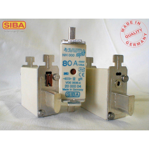 Siba - Messersicherung NH-Sicherungseinsatz 2000004.10 10A URM NH000 500V − 3 Stück