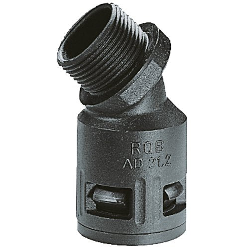 Flexa - Kunststoff-Wellschlauch-Verschraubung Schnellverschraubung RQB1 45-M AD54,5/M63 45Bogen,IP67,sw − 5 Stück