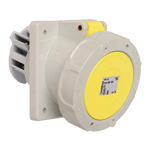 Walther Werke - CEE-Anbausteckdose (IEC 60309) Anbaudose schräg 63A 569404 4P 110V 4h IP67