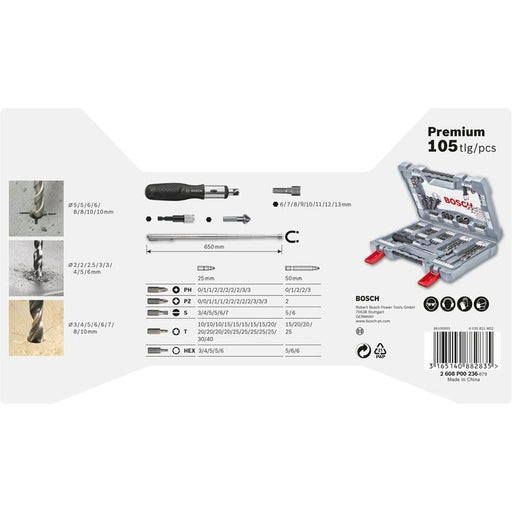 Bosch - Werkzeugset 105-tlg. Premium X-Line 2608P00236 Bohrer- und