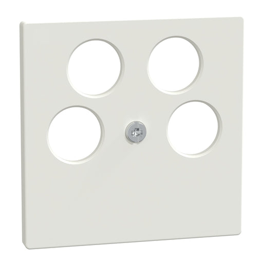 Merten - Einsatz/Abdeckung für Kommunikationstechnik Zentralplatte pws/gl 296519 f.Antenn.Dose 4Loch