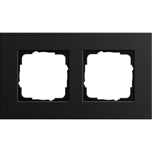 Gira - Abdeckrahmen 2-fach 0212126 aluminium schwarz