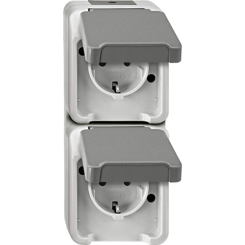 Merten - Steckdose SCHUKO-Doppel-Steckdose MEG2328-8029 lichtgrau