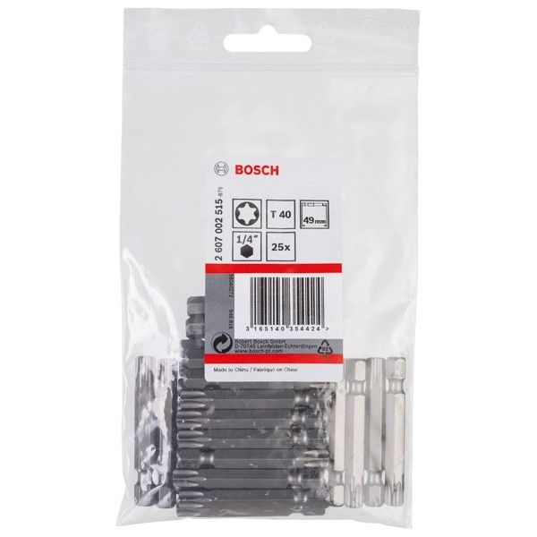 Bosch - Bit Schrauberbit Extra-Hart 2607002515 T40 49 mm 25er-Pack