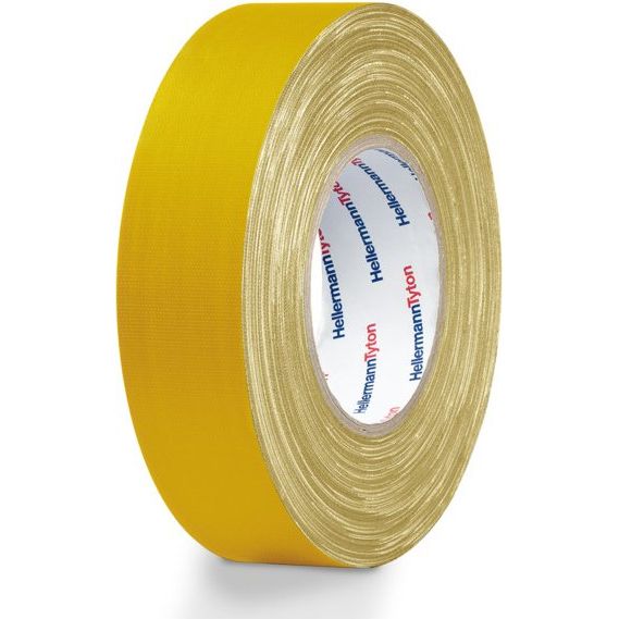 HellermannTyton - Klebeband Gewebeband HTAPE TEX YE 50x50m gelb − 5 Stück