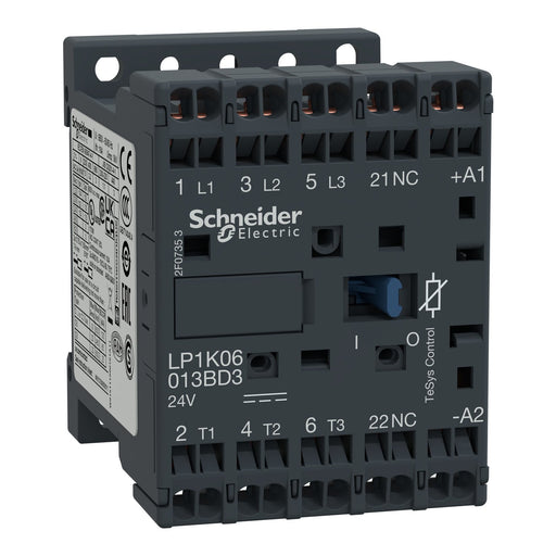 Schneider Electric - Leistungsschütz zum Schalten von Wechselstrom Leistungsschütz LP1K0601BD3 6A 24V DC m.Diode