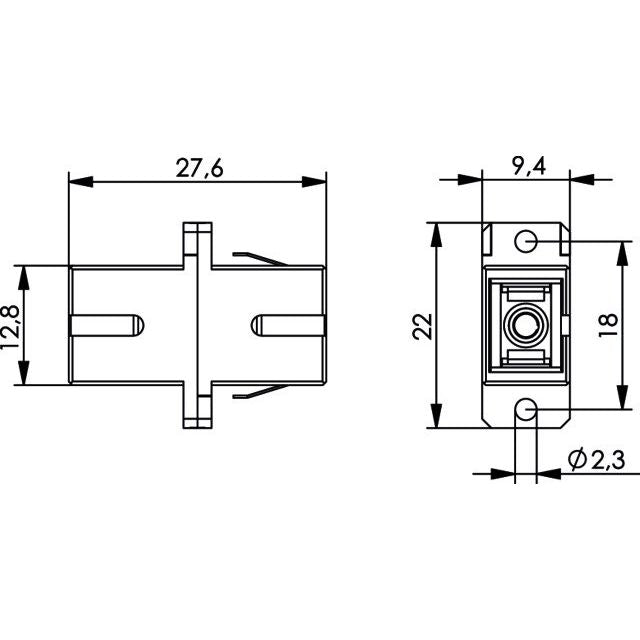 Telegärtner - LWL-Kupplung SC Kupplung, Multimode 100007249 Keramikh. türkis