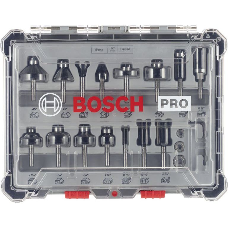 Bosch - Werkzeugset PRO Fräsersatz gemischt, 2607017473 Schaft 1/4