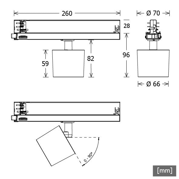 LTS Licht&Leuchten - Downlight/Strahler/Flutlicht LED-Stromschienenstrahler ORYOT101940.45DALIws 4000K DALI