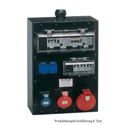 Gifas Electric - CEE-Steckdosen-Kombination (IEC 60309) Vollgummi-Wandverteiler 796N331103C63.003PU9