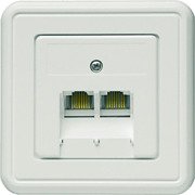Telegärtner - Kommunikationsanschlussdose Kupfer UMJ45 8/8 Up Cat.5e 100022948 alpinweiss − 5 Stück