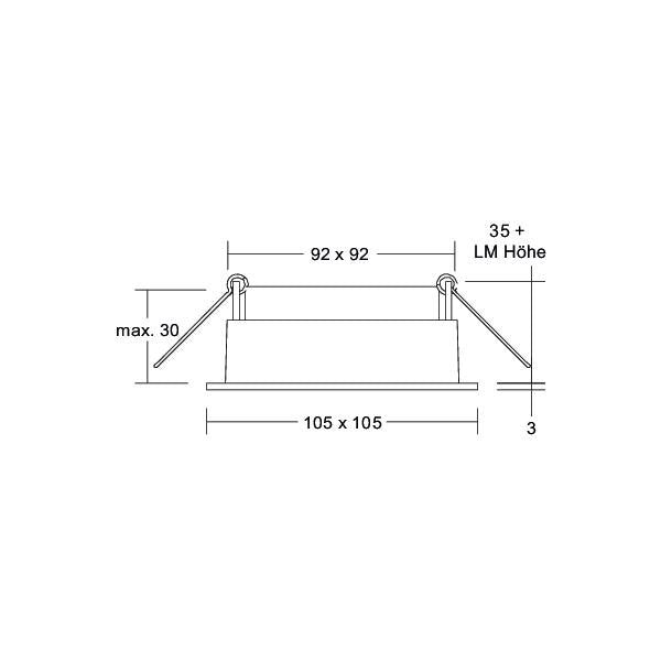 Brumberg Leuchten - Downlight/Strahler/Flutlicht Einbaumodul quadratisch 45003550