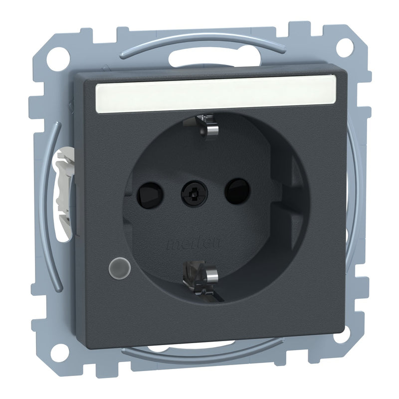 Merten - Steckdose SCHUKO-Steckdose anth MEG2303-0414 Ko.Licht Schriftfeld