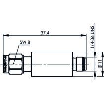 Telegärtner - Pegelsteller SMA-Dämpfungsglied 10 dB 100024830 2W 3 GHz (m-f)