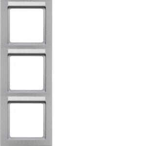 Berker - Abdeckrahmen Rahmen 3f.alu/lack 10536094 mit BSF senkrecht