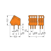 WAGO - Leiterplattenklemme 233-402 0,5mm² − 100 Stück