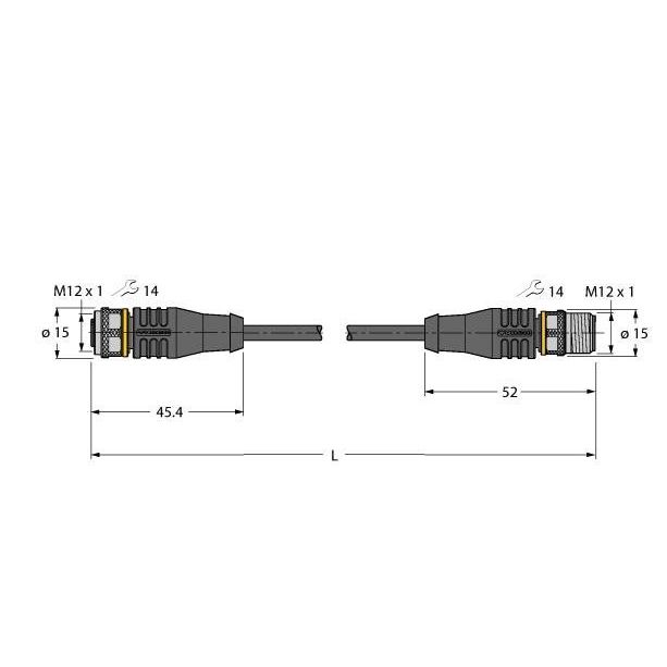 Turck - Konfektioniertes Sensor-Aktor-Kabel Verbindungsleitung RKS8T-10-RSS8T/TXL PUR