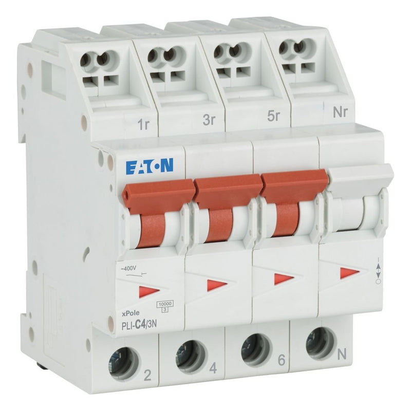Eaton - Leitungsschutzschalter PLI-C4/3N C 4A, 3p+N Steckkl