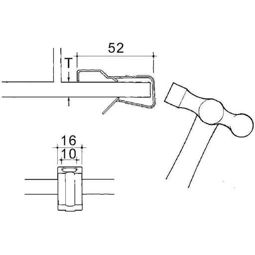 Niedax - Befestigungsklammer EKLIPS-Kabelbf. GH-1018 − 100 Stück