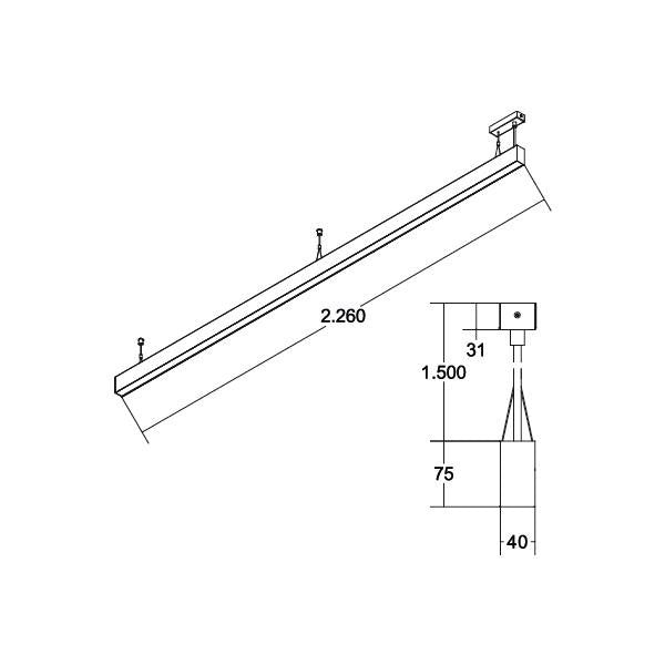 Brumberg Leuchten - Pendelleuchte LED-Pendel-Profilleuchte 77314694 4000K, i/d