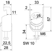 OBO Bettermann - Bügelschelle BS-U1-M-28 A4 22-28mm − 25 Stück