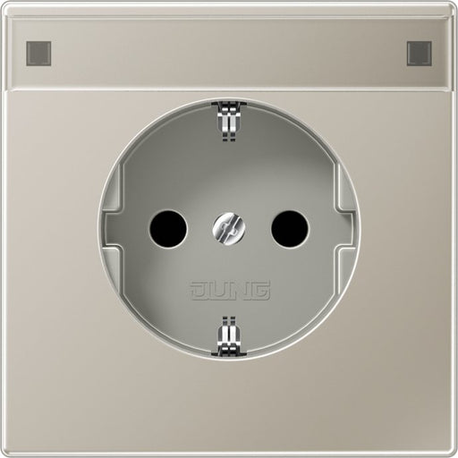 Jung - Abdeckung/Bedienelement für Installationsschalterprogramme Zentralplatte ES 2520 NA PL f. SCHUKO-Steckdose