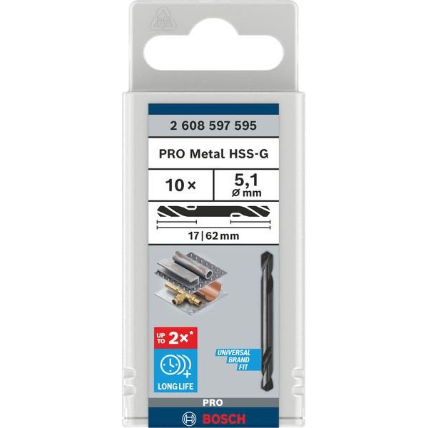 Bosch - Bohrer PRO Metal HSS-G 2608597595 Spiralbohrer mit