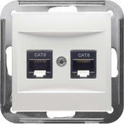 Peha - Einsatz/Abdeckung für Kommunikationstechnik UAE-Steckdose Cat6 D 11.1858/8.02UAE-C6 reinweiß 2 Terminals
