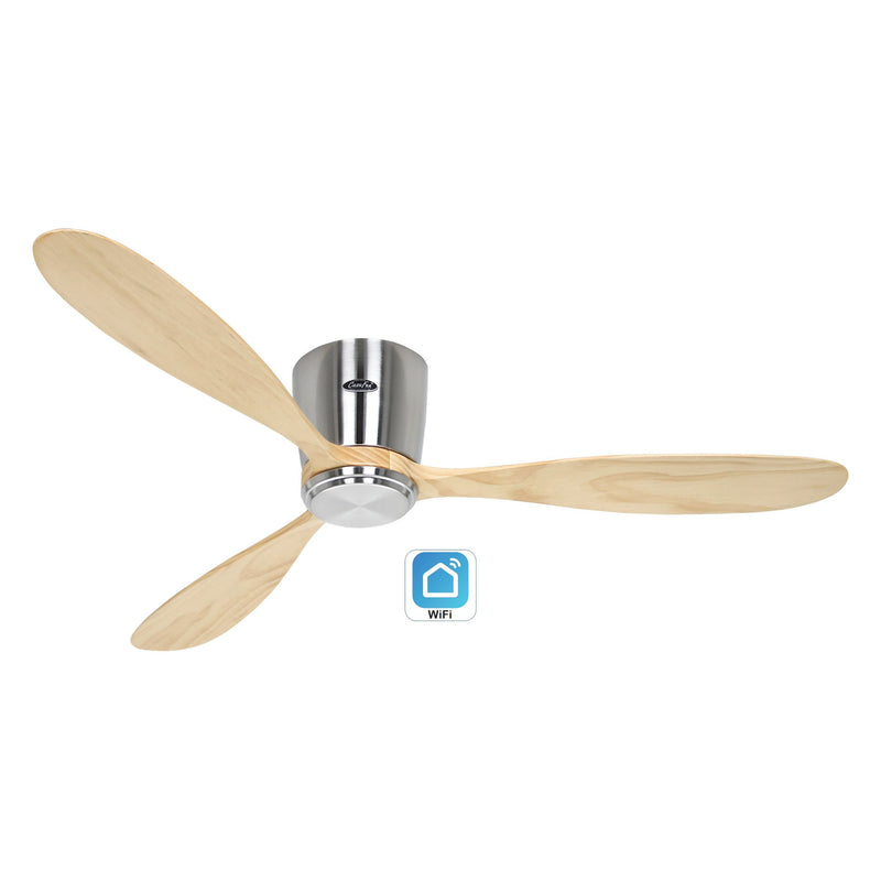 Casafan - Umluftventilator Deckenventilator EcoPlanoWood132BN-NT m.FB,WiFi
