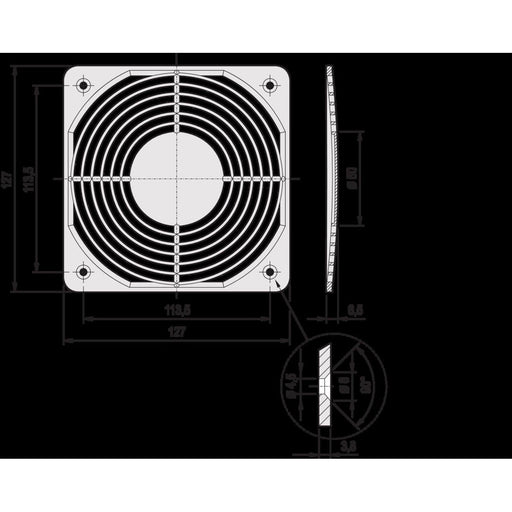 Schroff - Filter (Gehäuse/Schaltschrank Klimatisierung) Schutzgitter 60225053 zum Anschrauben − 10 Stück