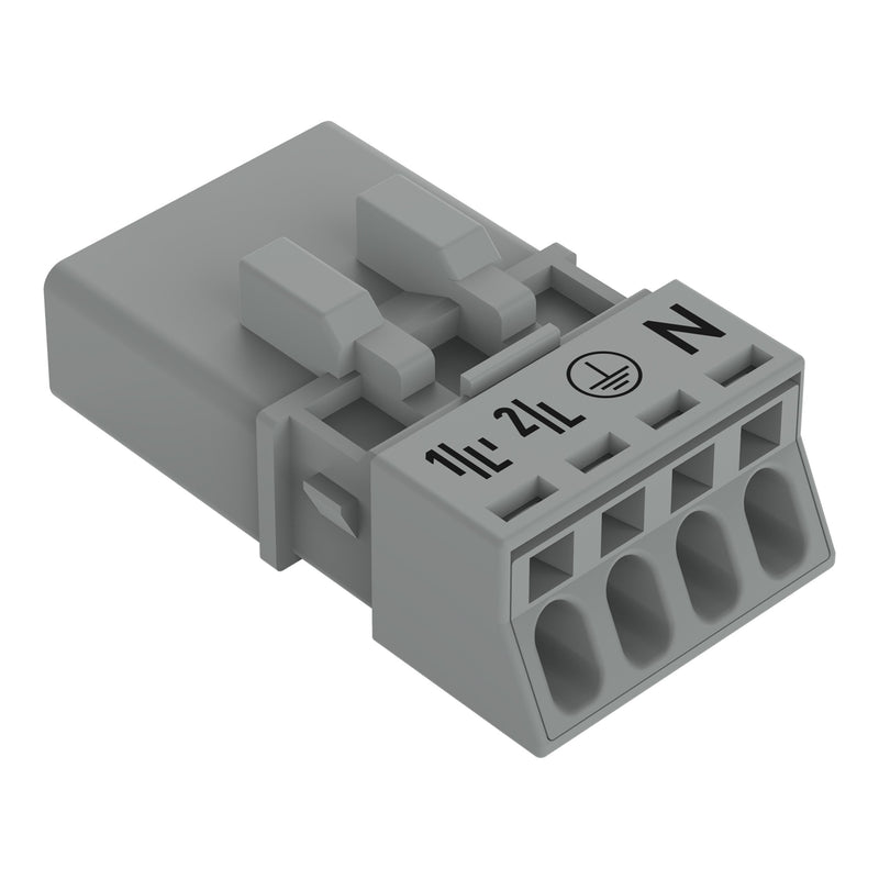 WAGO - Steckverbinder für steckbare Gebäudeinstallation Stecker 4-polig 890-254/060-000 grau − 50 Stück