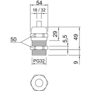 OBO Bettermann - Kabelverschraubung Verschraubung V-TEC PG36 MS − 10 Stück
