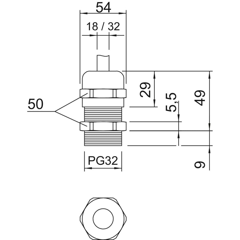 OBO Bettermann - Kabelverschraubung Verschraubung V-TEC PG36 MS − 10 Stück