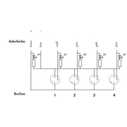 WAGO - Passiver Sensor-/Aktor-Verteiler (mit Leitung) Sensor/Aktor Verteilerbox 757-443/000-005 4fach,3p,5m,M8 − 1 Stück