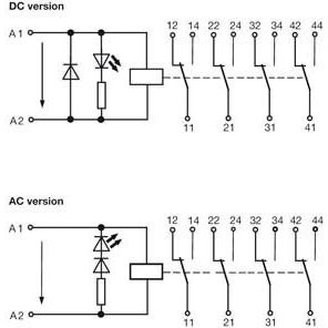 Weidmüller - Schaltrelais Relaiskoppler RCMKIT 24VAC4COLEDRT 24V/41,6mA AC − 10 Stück