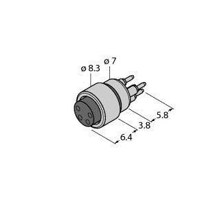 Turck - Rundsteckverbinder, feldkonfektionierbar (Industriesteckverbinder) Rundsteckverbinder EKP4SP Flanschkupplung