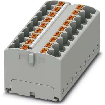 Phoenix Contact - Durchgangs-Reihenklemme Verteilerblock PTFIX 18X4 GY 18p, 0,2-6qmm grau − 8 Stück
