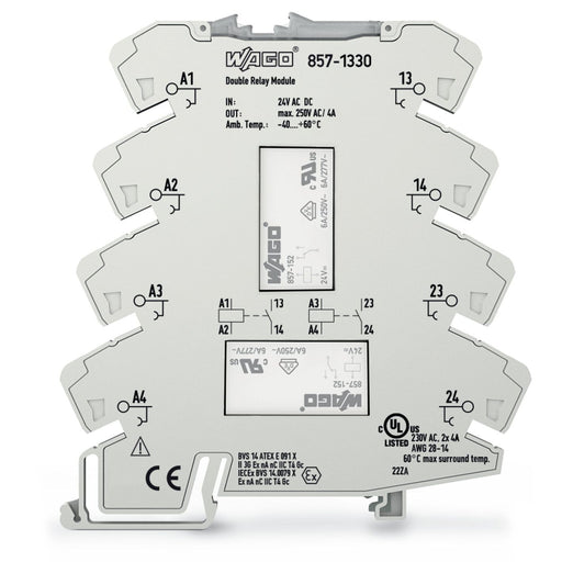 WAGO - Schaltrelais Relaismodul 2-fach 857-1330 AC/DC 24 V