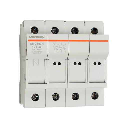 Mersen - Halter für zylindrische Sicherung Sicherungshalter CMC103NR 10x38 AC690V 32A − 3 Stück