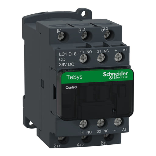Schneider Electric - Leistungsschütz zum Schalten von Wechselstrom Leistungsschütz LC1D18CD 3-polig, 1S, 1Ö