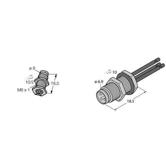 Turck - Zubehör/Ersatzteile für Positionsschalter Flanschstecker PFS4F-0,2