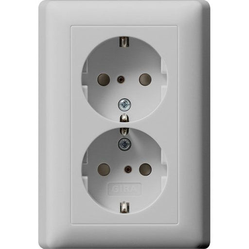 Gira - Steckdose SCHUKO-Steckdose 2-f. 0783015 SH+Vollpl. grau