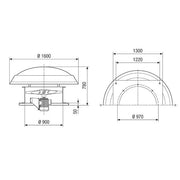 Maico - Ventilator für Dacheinbau Axial-Dachventilator DAD 90/4 45000m3/h, NW900