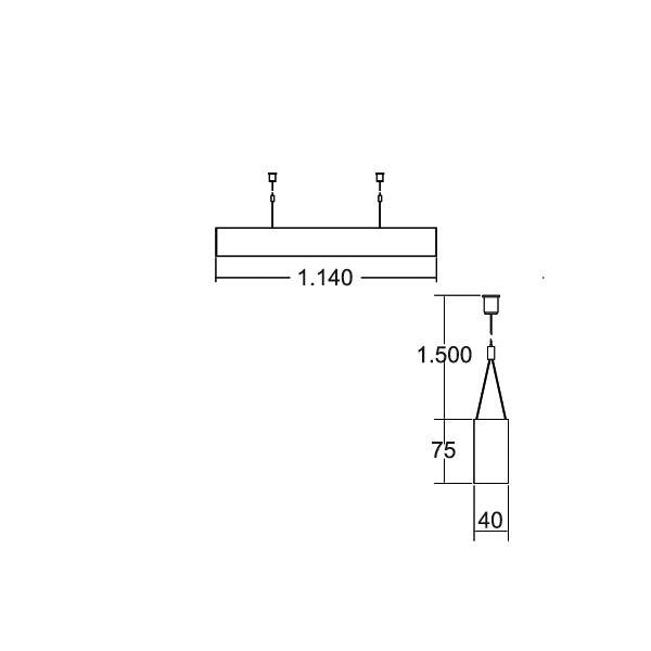 Brumberg Leuchten - Pendelleuchte Pendel-Profilleuchte 7433214016 1140 x 75 x 40mm